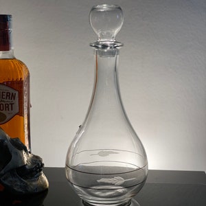 Vintage Clear Glass Decanter with Stopper Crystal Whisky Decanter  Liquor Cognac Rum Spirits Bottle Luxury Bar Decor  Gift for Him