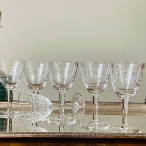 Antique Crystal Cordial Glasses Set of 6 Shot Glasses Crystal Liqueur Goblets Liquor Glasses  Antique Crystal Glasses
