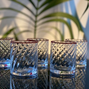 Verres à cocktail Murano Verres à eau soufflés à la main Articles de bar anciens Verres sans pied Articles de bar de luxe Verres élégants Verres Nason Moretti