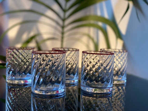 Murano Cocktail Glasses  Hand Blown Glasses for Water Antique Barware Stemless Glasses Luxury Barware Elegant Glasses Nason Moretti Glasses