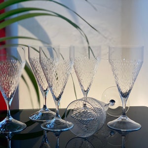 Crystal wine glasses Vintage Lead Crystal  Glasses Crystal Barware Italian glasses Wine Goblets Vintage Wine Glasses Crystal Stemware