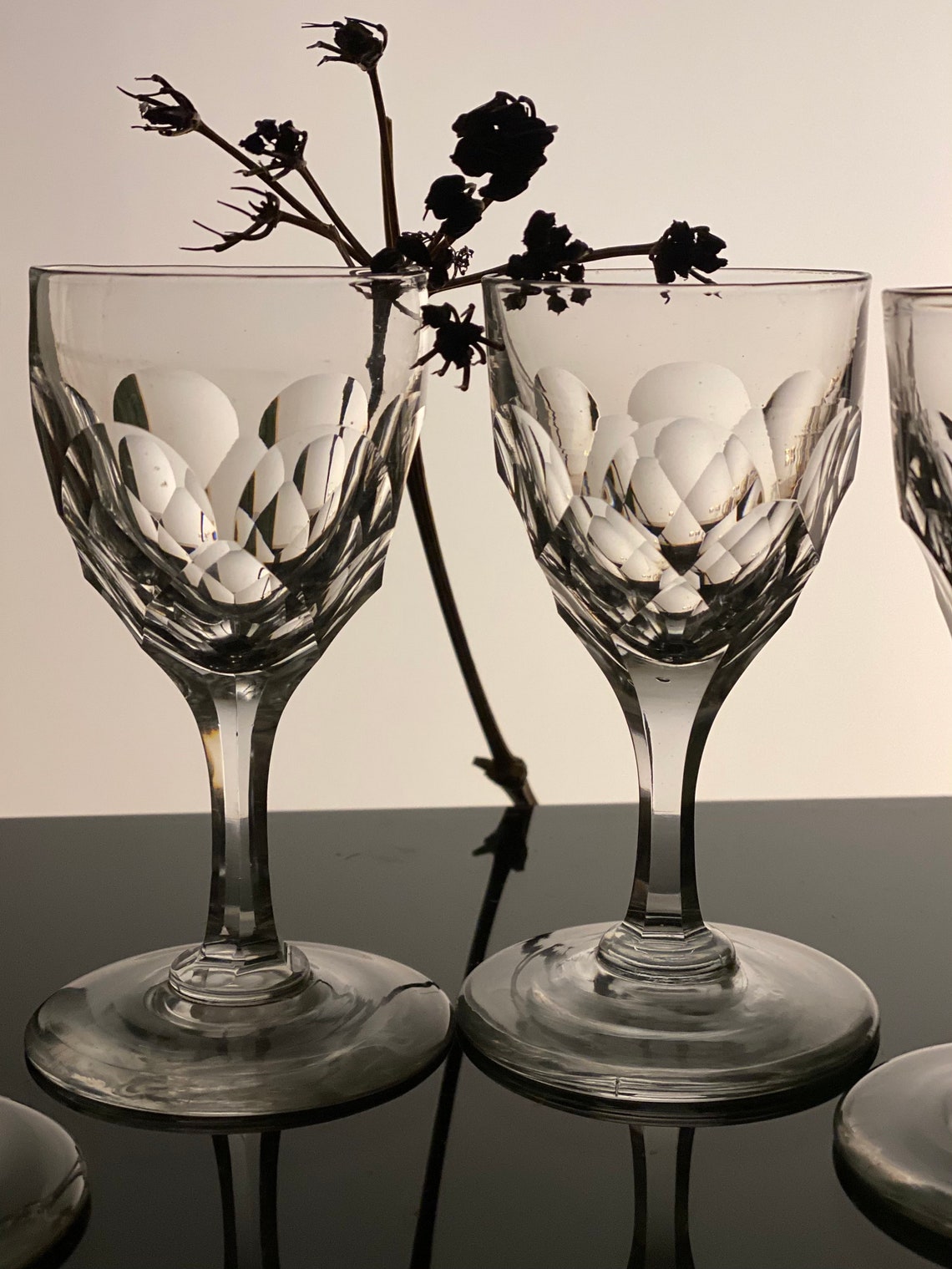 Antique Victorian Crystal Cordial Glasses Set of 4 Shot Etsy