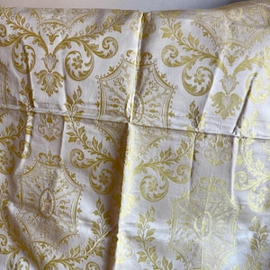 Tissu de soie vénitien antique Tissu beige Tissu de soie tissée Tissu de soie damassé italienne Tissu patchwork tissé de panneaux de brocart