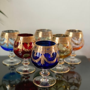 Murano Hand Blown Glasses wine Glasses Water Glasses Cocktail Glasses Antique Barware