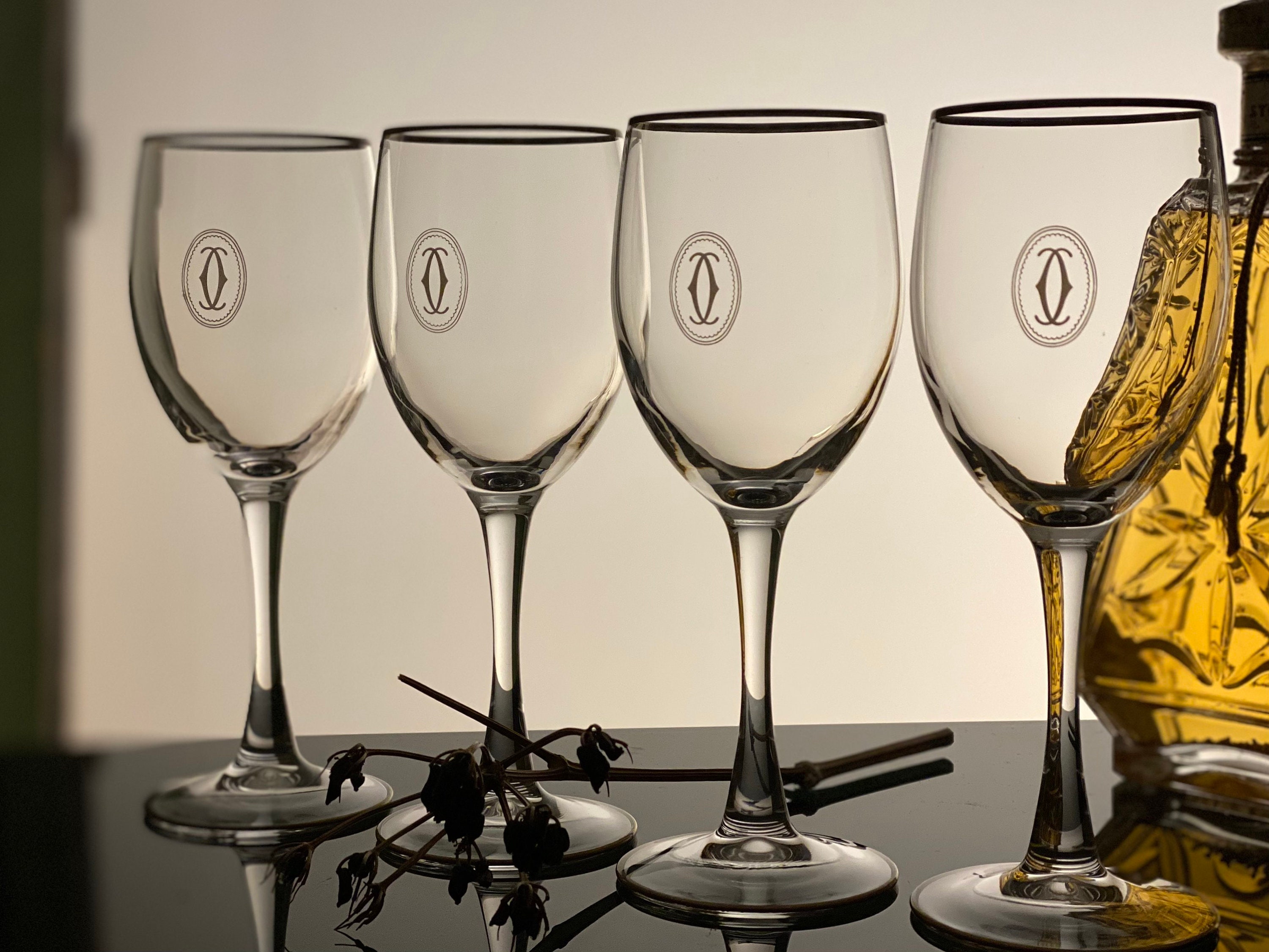 Engraved Puzzle Contour Wine Glasses (Set of 2)