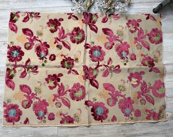 Antique Venetian Silk Velvet Fabric Pink Woven Silk Velvet Fabric Italian Damask Velvet Fabric