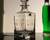 Vintage Crystal Decanter with Cut Decor Crystal Whisky Decanter Liquor Cognac Rum Bottle Clear Glass Decanter Luxury Bar Decor Gift for Him