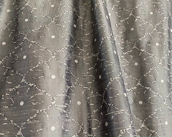 Antique Venetian Silk Fabric Grey Textile Woven Silk Fabric Italian Damask Silk Fabric Woven Brocade Fabric Curtains Fabric