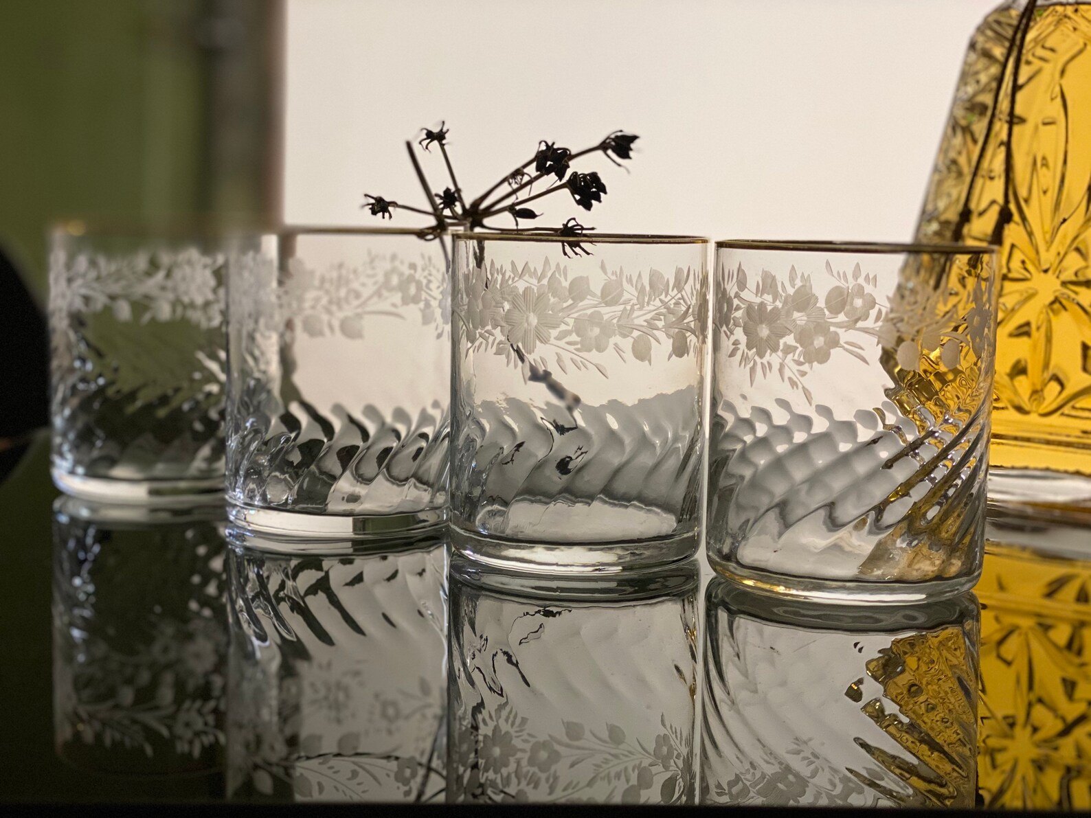 Murano Cocktail Glasses Gold Rim Hand Blown Glasses for Water Etsy