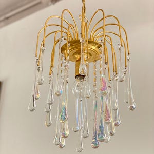 Murano Tier Drops Chandelier Mid Century Waterfall Chandelier Murano Glass Tear Drop Chandelier Murano Pendant Light Hollywood Regency