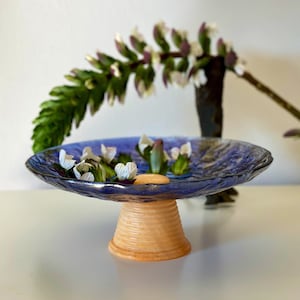 Vintage Murano Blaue Glasvase Foot Hohl Stand Murano Herzstück Italienisch Vintage Wohnkultur Murano Skulptur Obstschale Bunte Vase
