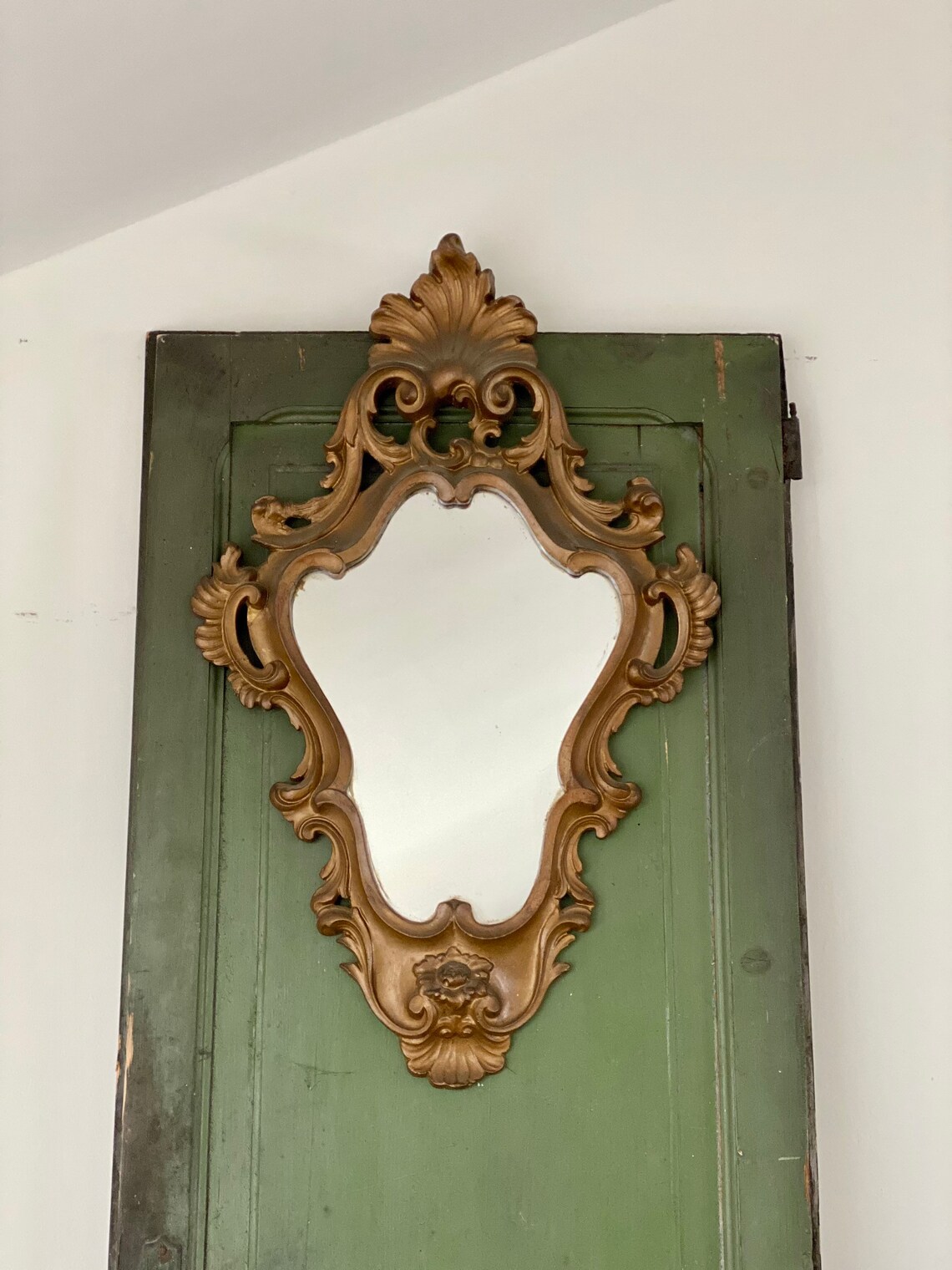 Large Antique Italian Wall Mirror Gold Wood Frame Mirror Etsy