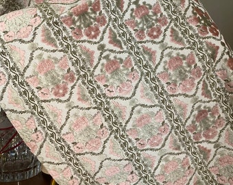 Antique Venetian Silk Velvet Fabric Pink Woven Silk Velvet Fabric Italian Damask Velvet Fabric