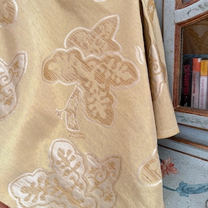 Antique Venetian Silk Fabric Beige Cotton Fabric Woven Silk Fabric Italian Damask Silk Fabrics Woven Silk Panel Patchwork Fabric