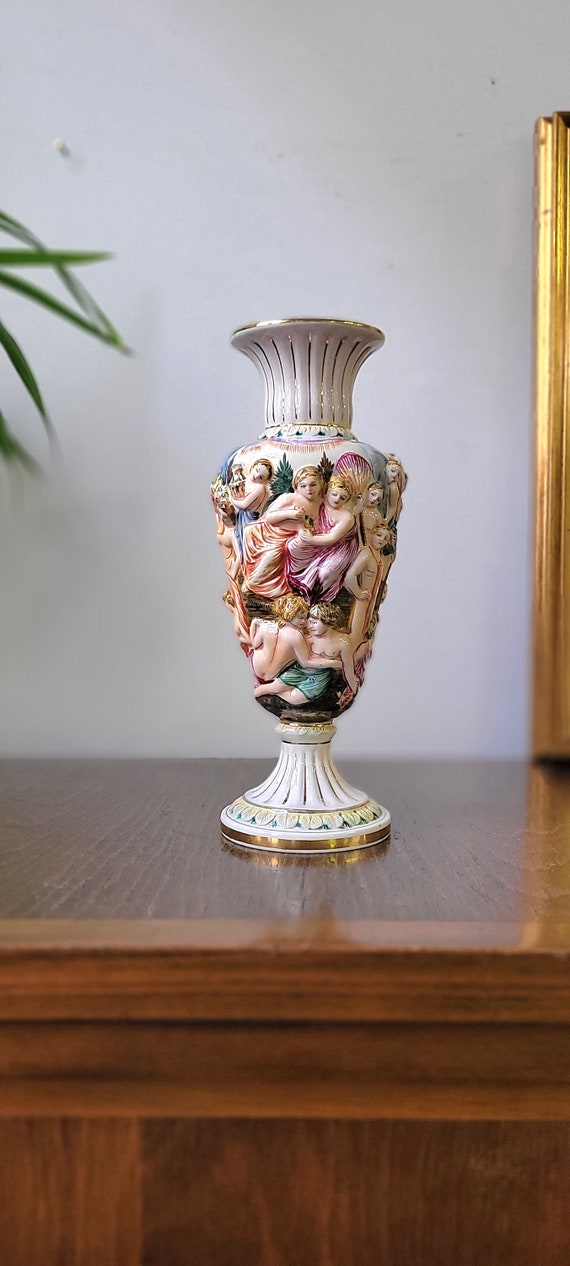 CAPODIMONTEカポディモンテ イタリア陶器 ヴィンテージ 花瓶 【公式通販】