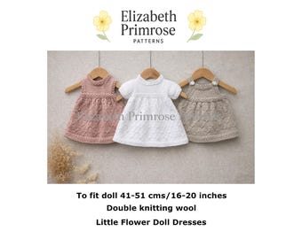 Little Flower Doll Dresses Knitting Pattern P151 | DK (Digital Download)