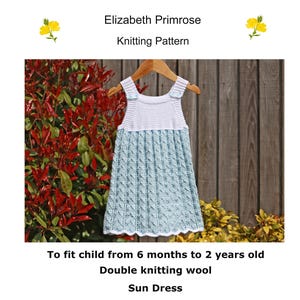 P52 Sundress/Pinafore Dress Knitting Pattern to fit a baby/child in sizes 6, 12, 18 and 24 months.  PDF digital download.