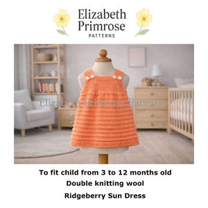 Ridgeberry Sun Dress Knitting Pattern P48 – Baby DK 3–12m (Digital Download)
