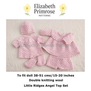 Little Ridges Angel Top Set Knitting Pattern P57, Dolls Clothes, Digital Download