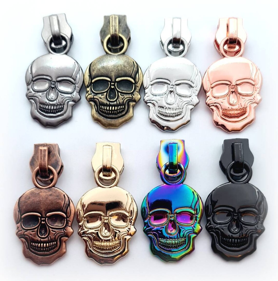 8 Colours Skull 5 Zipper Pulls Nylon Zip Pulls Etsy UK