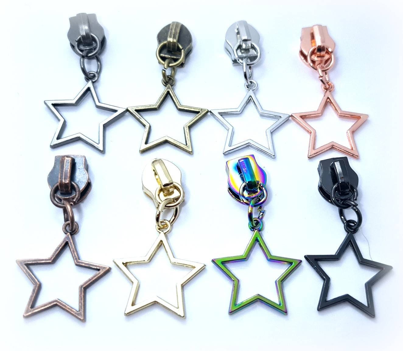 8 Colours Moon and Star 5 Zipper Pulls Nylon Zip Pulls Etsy UK