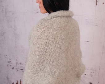 Hand Knit Mohair Blend Bolero Shrug - Women's Cropped Cardigan