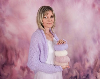 ready to go hand knit soft Bridal alpaca bolero SARA in lavender,cover up/Pullover/cardigan/wedding shrug/sweater/ jacket/bridesmaid