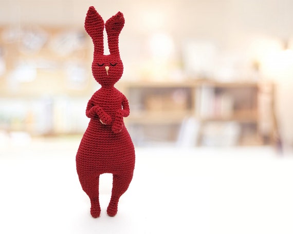 red bunny stuffed animal