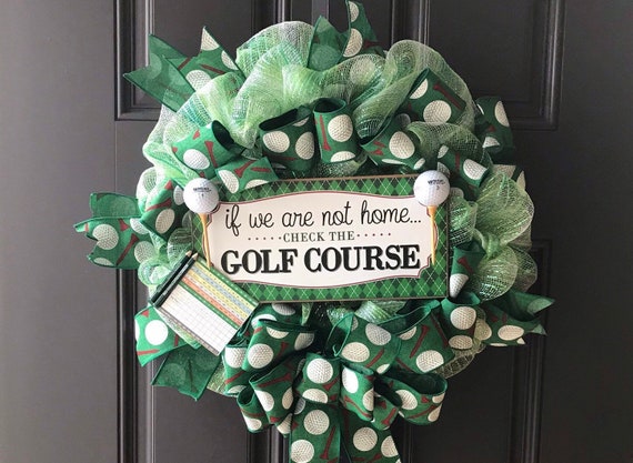 Golf Wreath Golf Instructor Wreath Front Door Golf Decor Etsy