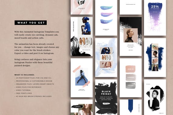 animated instagram story template video instagram stories social media templates instagram template for photographer blogger influencer photoshop animation templates