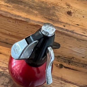 Original 1970s Burgundy Red Soda Syphon