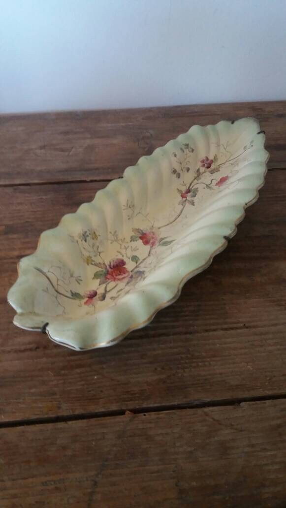 Victorian Decorative Ceramic Flowered Dish *