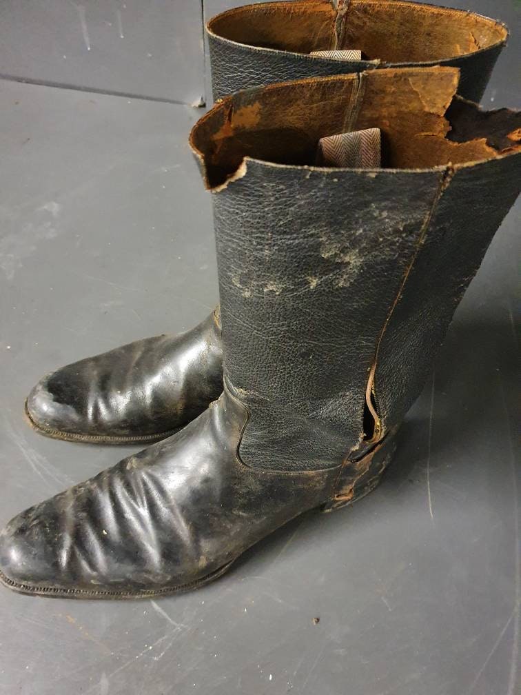 Vintage Fireman Boots With Wooden Boot Forms | Etsy