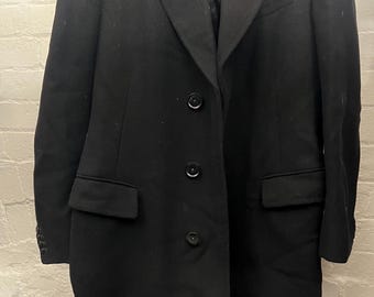 Vintage 80s Chester Barrie Gray Black Brown Plaid Tweed Sport Coat