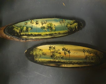 Pair Of Exotic 'Kuala Lumpur' Souvenir Wall Plaques