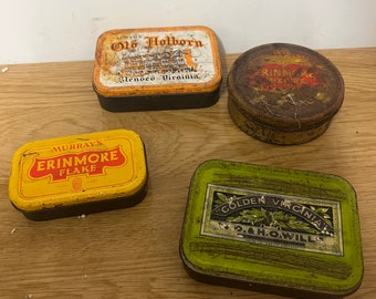 Group Of Distressed Vintage Cigarette Tins (#b)