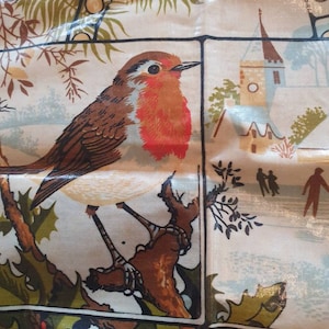 Vintage 1980s Apron with Robins *