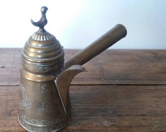Vintage Decorative Arabic Brass Water Jug *