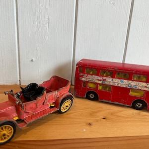 Vintage Die Cast Vehicles Matchbox Superkings ‘Londoner’ Bus & Corgi Daimler