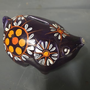 Original 1970s Hand Painted Piggy Bank *