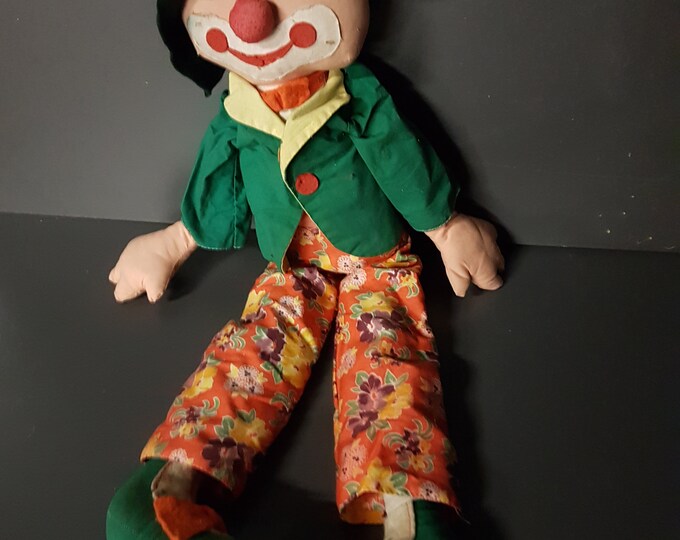 Large Original Vintage Creepy Clown Doll Etsy