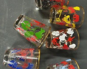 Six Vintage Shot Glasses *