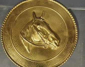 Vintage Repousse Equine Wall Plate *