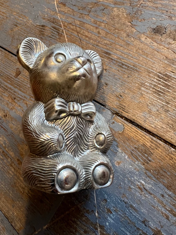 ヴィンテージ シルバーメッキ クマの貯金箱 : - Etsy 日本