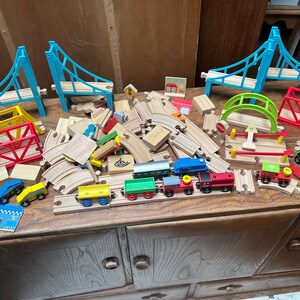 Carousel Wooden Train Set for Toddlers b Etsy