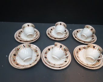 Set of 6 Foley 'Hove' China Tea Cups Plates & Saucers