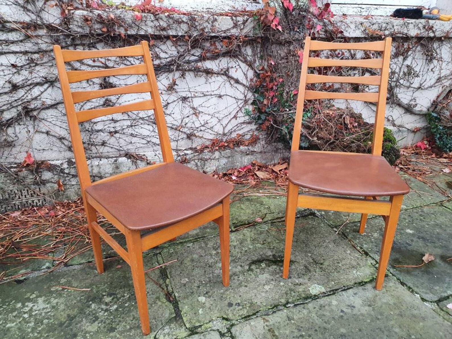 Pair Of Original Mid Century Beech Chairs By Schreiber Etsy