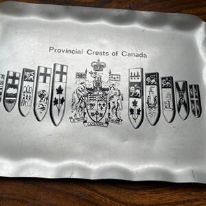 Vintage’Provincial Crests Of Canada’ Commemorative Drinks Tray By Silhouette :