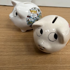 Pair Of Vintage Collectible  Piggy Banks ##