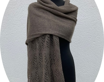 Stola "Blühwunder", 100% Mohair, "schlamm"